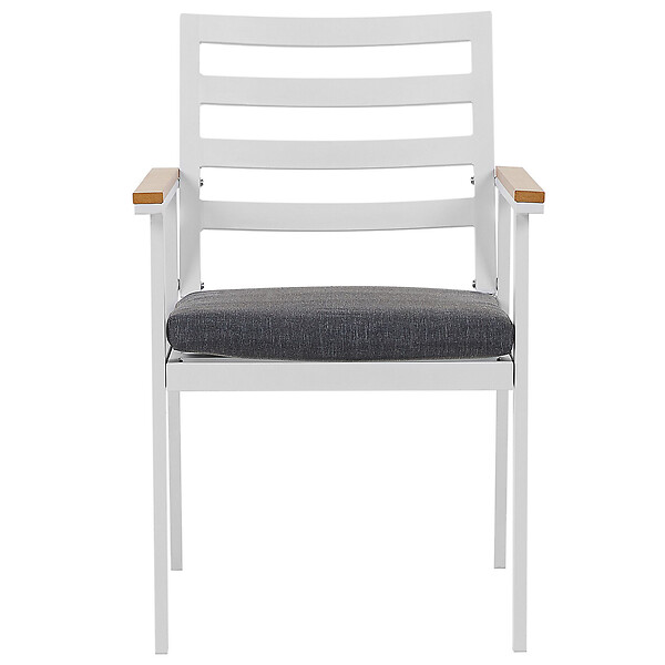 BELIANI - Lot de 4 chaises de jardin avec coussins CAVOLI Métal Gris - large