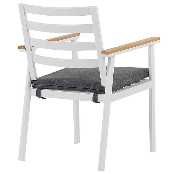 BELIANI - Lot de 4 chaises de jardin avec coussins CAVOLI Métal Gris - large
