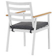 BELIANI - Lot de 4 chaises de jardin avec coussins CAVOLI Métal Gris - vignette