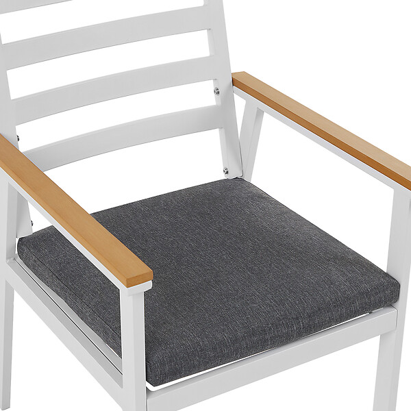 BELIANI - Lot de 4 chaises de jardin avec coussins CAVOLI Métal Gris - large