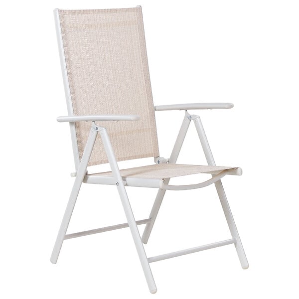 BELIANI - Lot de 6 chaises de jardin CATANIA Métal Beige - large