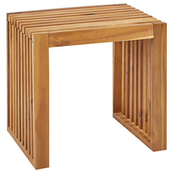 BELIANI - Lot de 3 tabourets de jardin BELLANO Acacia Marron - large