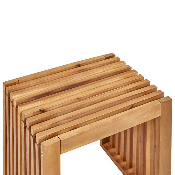 BELIANI - Lot de 3 tabourets de jardin BELLANO Acacia Marron - large
