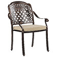 BELIANI - Lot de 4 chaises de jardin avec coussins MANFRIA Métal Marron foncé - vignette