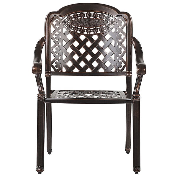 BELIANI - Lot de 4 chaises de jardin avec coussins MANFRIA Métal Marron foncé - large