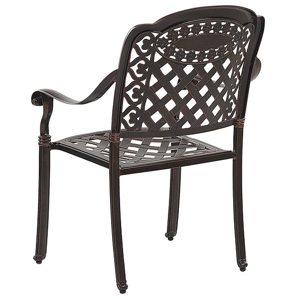 BELIANI - Lot de 4 chaises de jardin avec coussins MANFRIA Métal Marron foncé - large