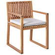 BELIANI - Lot de 2 chaises de jardin avec coussins SASSARI PREMIUM Bois d'acacia certifié Gris clair - vignette