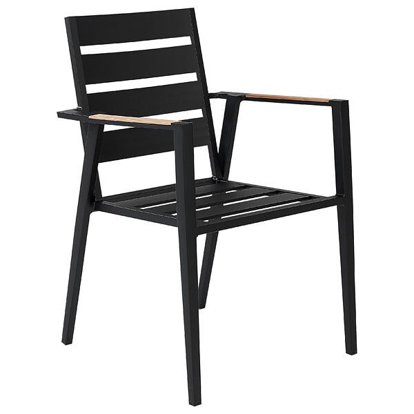 BELIANI - Lot de 6 chaises de jardin avec coussins TAVIANO Métal Noir - large