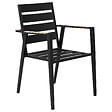 BELIANI - Lot de 6 chaises de jardin avec coussins TAVIANO Métal Noir - vignette