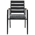 BELIANI - Lot de 6 chaises de jardin avec coussins TAVIANO Métal Noir - vignette