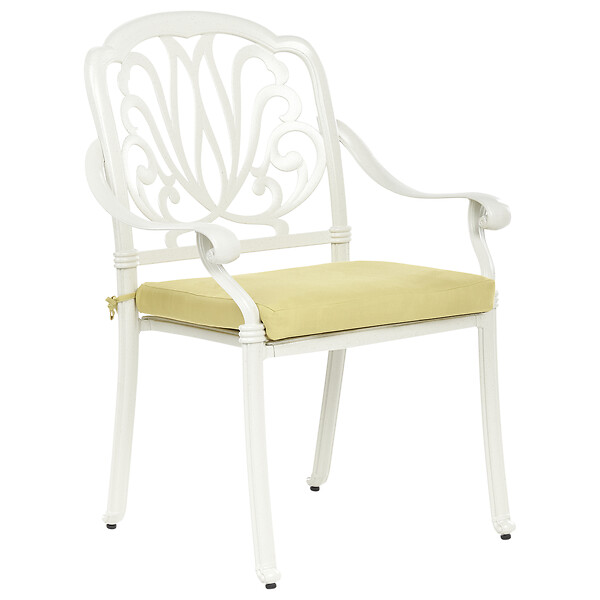 BELIANI - Lot de 4 chaises de jardin avec coussins ANCONA Métal Blanc cassé - large
