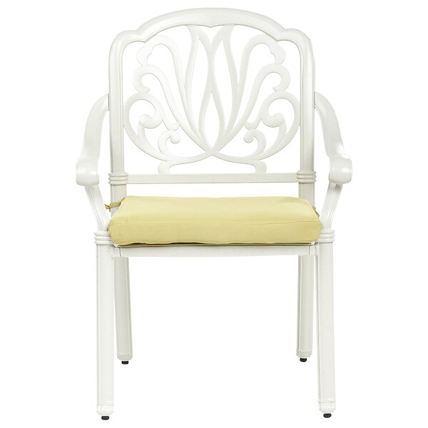 BELIANI - Lot de 4 chaises de jardin avec coussins ANCONA Métal Blanc cassé - large