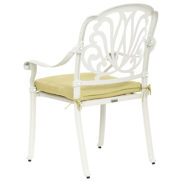 BELIANI - Lot de 4 chaises de jardin avec coussins ANCONA Métal Blanc cassé - large