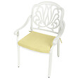BELIANI - Lot de 4 chaises de jardin avec coussins ANCONA Métal Blanc cassé - vignette