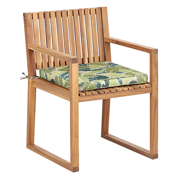 BELIANI - Lot de 8 chaises de jardin avec coussins SASSARI II Bois d'acacia certifié Vert - large