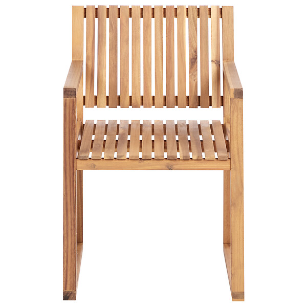 BELIANI - Lot de 8 chaises de jardin avec coussins SASSARI II Bois d'acacia certifié Vert - large
