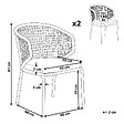 BELIANI - Lot de 2 chaises de jardin avec coussins PALMI Métal Gris - vignette