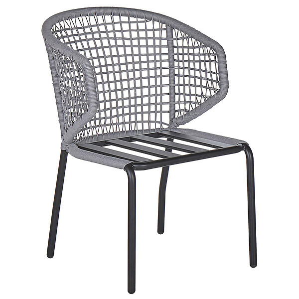 BELIANI - Lot de 2 chaises de jardin avec coussins PALMI Métal Gris - large