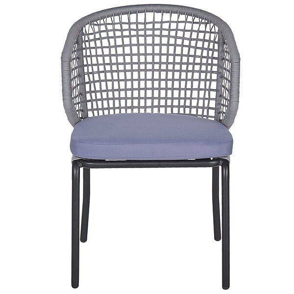 BELIANI - Lot de 2 chaises de jardin avec coussins PALMI Métal Gris - large