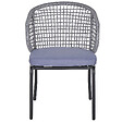BELIANI - Lot de 2 chaises de jardin avec coussins PALMI Métal Gris - vignette