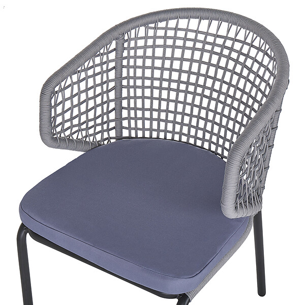 BELIANI - Lot de 2 chaises de jardin avec coussins PALMI Métal Gris - large