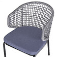 BELIANI - Lot de 2 chaises de jardin avec coussins PALMI Métal Gris - vignette