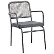 BELIANI - Lot de 8 chaises de jardin avec coussins TACENO Métal Gris - vignette