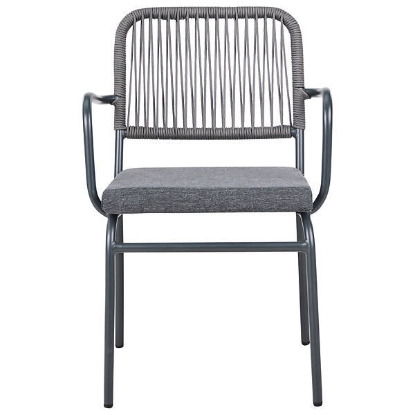 BELIANI - Lot de 8 chaises de jardin avec coussins TACENO Métal Gris - large