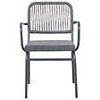 BELIANI - Lot de 8 chaises de jardin avec coussins TACENO Métal Gris - vignette
