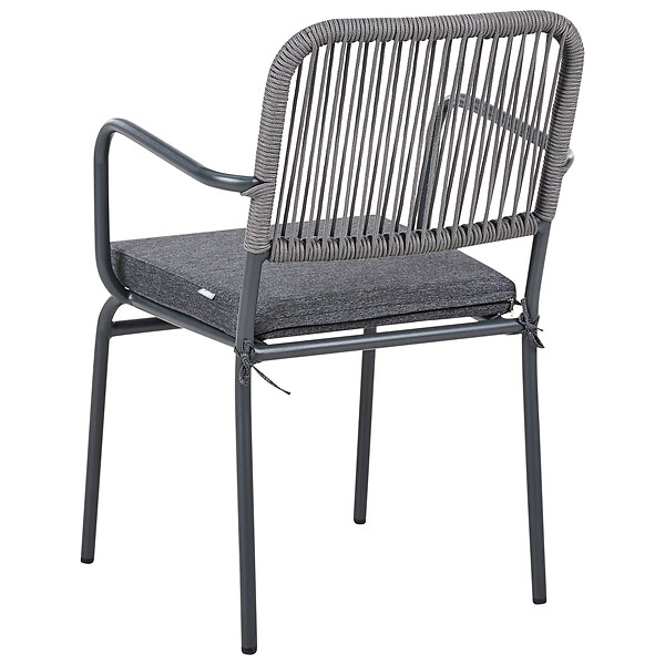 BELIANI - Lot de 8 chaises de jardin avec coussins TACENO Métal Gris - large