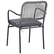 BELIANI - Lot de 8 chaises de jardin avec coussins TACENO Métal Gris - vignette