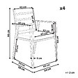 BELIANI - Lot de 4 chaises de jardin avec coussins TAVIANO Métal Noir - vignette