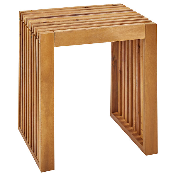 BELIANI - Lot de 2 tabourets de jardin BELLANO Acacia Marron - large
