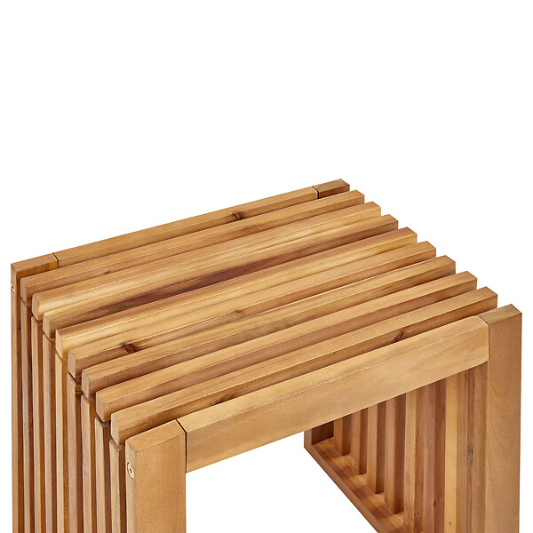 BELIANI - Lot de 2 tabourets de jardin BELLANO Acacia Marron - large