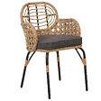 BELIANI - Lot de 2 chaises de jardin avec coussins PRATELLO Polyrotin Naturel - vignette