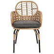 BELIANI - Lot de 2 chaises de jardin avec coussins PRATELLO Polyrotin Naturel - vignette