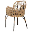 BELIANI - Lot de 2 chaises de jardin avec coussins PRATELLO Polyrotin Naturel - vignette