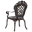 BELIANI - Lot de 2 chaises de jardin avec coussins LIZZANO Métal Marron foncé - vignette