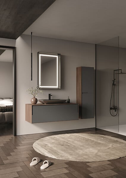 HABITAT ET JARDIN - Miroir Décoratif en Bois "Craft 60 x 90 v2" - 60 x 10 x 90 cm - Matte Anthracite - large