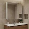 HABITAT ET JARDIN - Meuble Salle de Bain avec Miroir "Bari 60" - 60 x 16 x 66 cm - Matte White - vignette