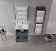 HABITAT ET JARDIN - Meuble Salle de Bain avec Miroir "Arno 60" - 60 x 16 x 66 cm - Grey / Anthracite - vignette