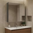 HABITAT ET JARDIN - Meuble Salle de Bain avec Miroir "Bari 60" - 60 x 16 x 66 cm - Matte Anthracite - vignette