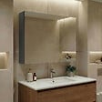 HABITAT ET JARDIN - Meuble Salle de Bain avec Miroir "Bari 80" - 75 x 16 x 66 cm - Matte Anthracite - vignette