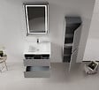 HABITAT ET JARDIN - Miroir Décoratif en Bois "Craft 60 x 90 v2" - 60 x 10 x 90 cm - Matte Grey - vignette