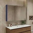 HABITAT ET JARDIN - Meuble Salle de Bain avec Miroir "Bari 100" - 97 x 16 x 66 cm - Matte Navy Blue - vignette