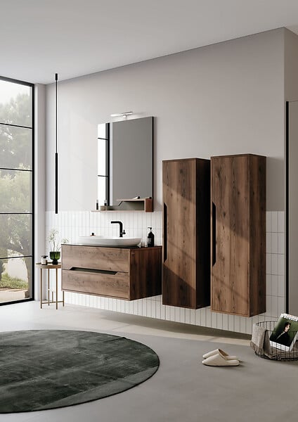 HABITAT ET JARDIN - Miroir Décoratif en Bois "Galia 80" - 60 x 14 x 100 cm - Dark Walnut - large