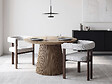 HABITAT ET JARDIN - Fauteuil de salle à manger imitation bois "Neora" - Gris clair - vignette
