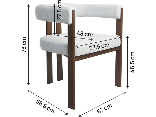 HABITAT ET JARDIN - Fauteuil de salle à manger imitation bois "Neora" - Gris clair - large