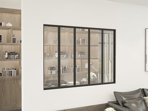 HABITAT ET JARDIN - Verrière atelier en aluminium "Panorama" - 150 x 105 cm - Noir - large