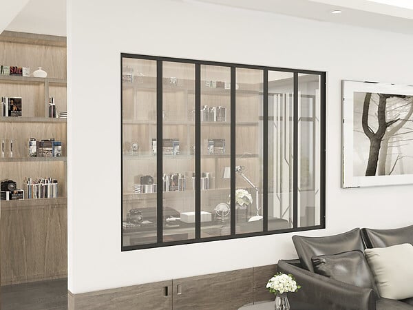 HABITAT ET JARDIN - Verrière atelier en aluminium "Panorama" - 180 x 130 cm - Noir - large